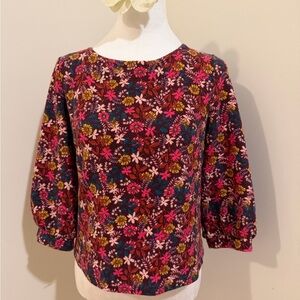 Maeve for Anthropologie Floral Women's 3/4 Balloon Sleeve Top - Multicolor